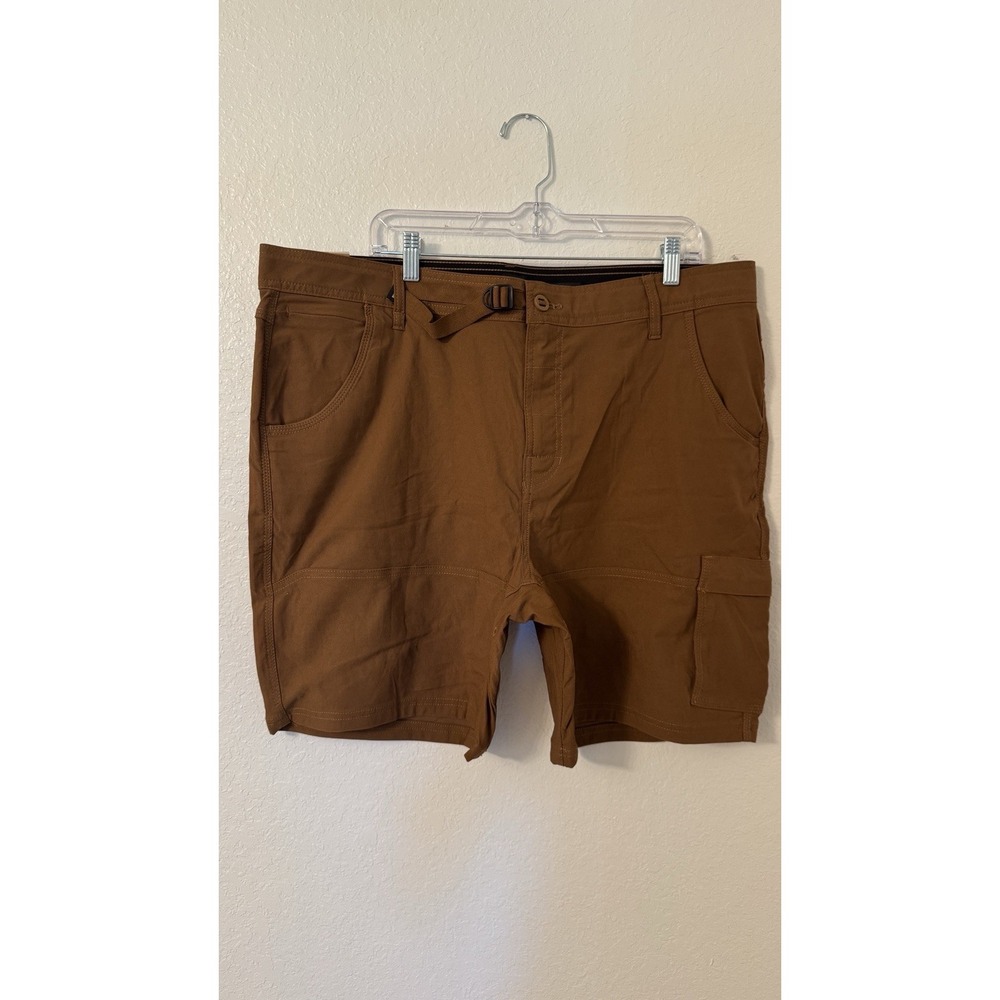 PrAna Mens 40W Zion Short II Stretch Sepia Brown Hiking Outdoors Belted 8in
